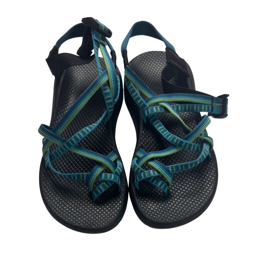 Chaco Z/Cloud 2 Sandals Womens 9 Teal Green Double Strap Toe Loop Vibram J102806